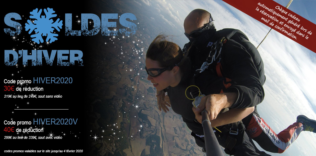 Soldes hiver 2019 saut en parachute
